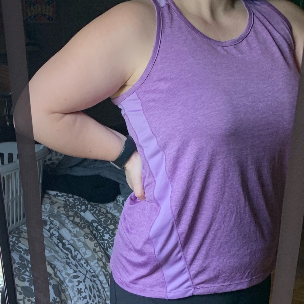 3/$30 2 dye 4 purple racerback loose fit workout / gym tank size M - Picture 6 of 7